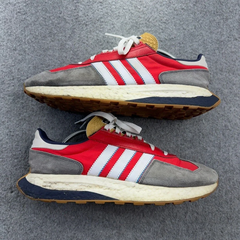 Adidas Retropy E5 Men's 11 Red Gray GY4487 Suede Sneakers Retro‎ Gum Sole Boost
